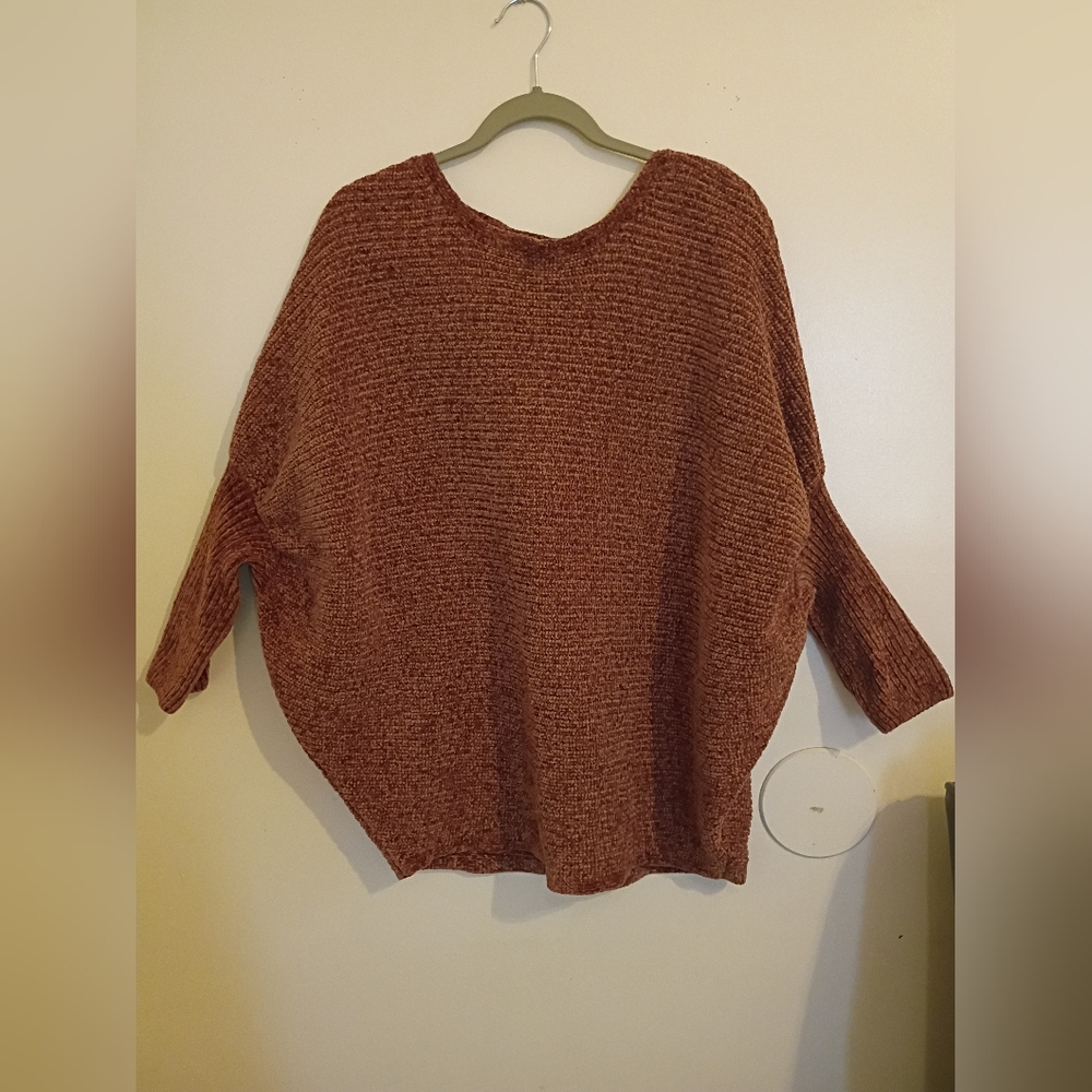 Favlux Women's Doman Sleeve  Sweater in Rich‎ Rust Sz L
